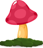 Ein kleiner roter Pilz.